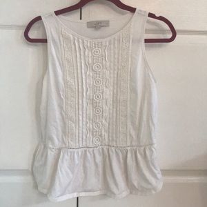 Loft petite small cotton peplum tank